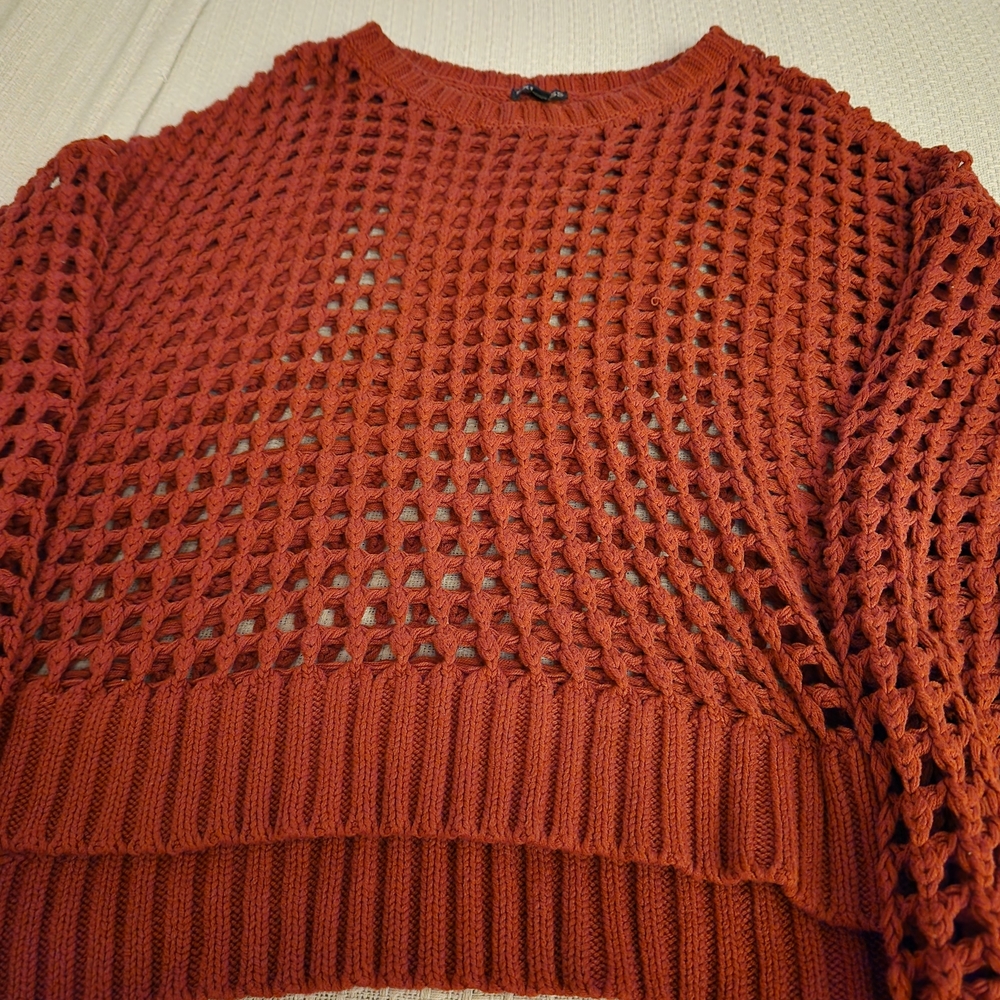 Express Women's Brick Red Knit Sweater